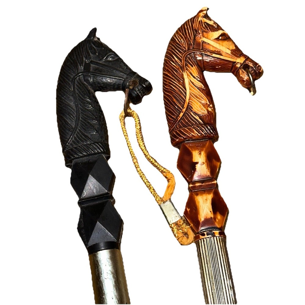 Vintage 1970's Japan Hong Kong Equestrian Horse Head Clothing Shoe Brush Set (2)